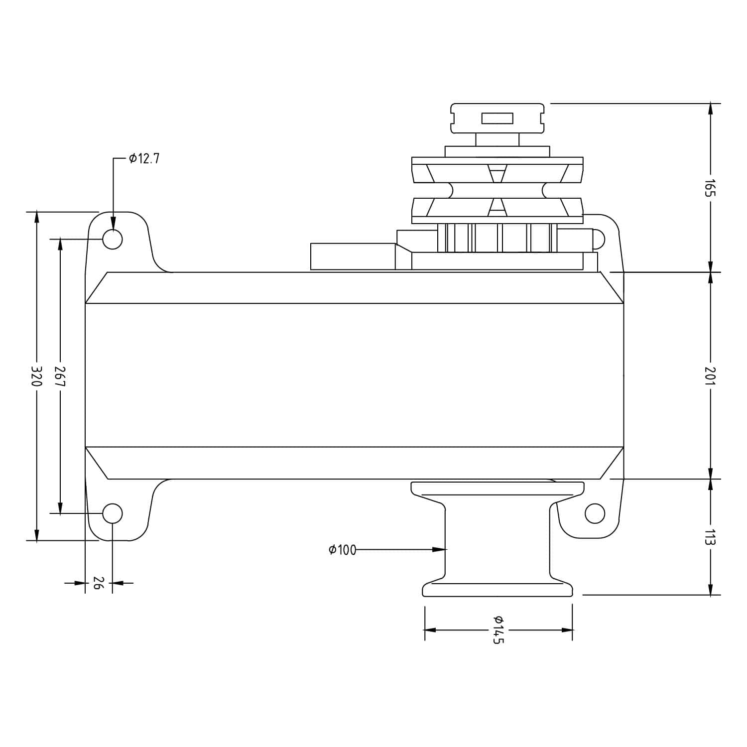 Machinery engineering technical diagram for industrial applications.