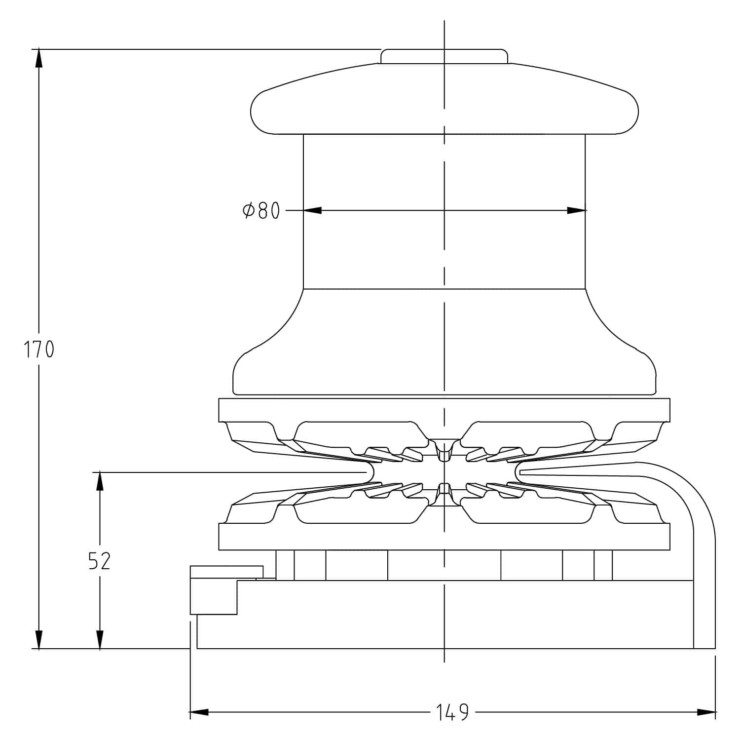 Engineered electrical insulator with detailed technical drawing for power transmission applications.