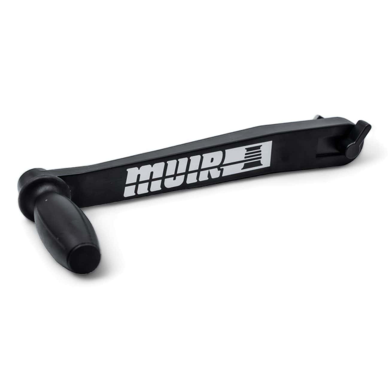 Soft grip bike bottle opener with Muir branding and ergonomic design. / Clutch Handles