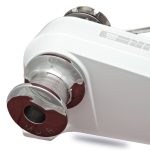 Precision industrial motor with sleek white design by Muir Engineering, perfect for manufacturing applications.
