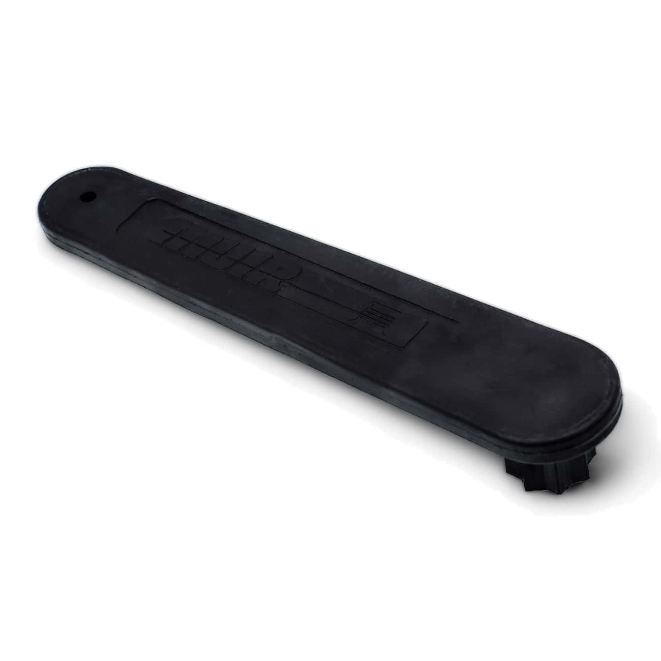 Rubber door bumper with Muir Engineering branding for vehicle protection.
