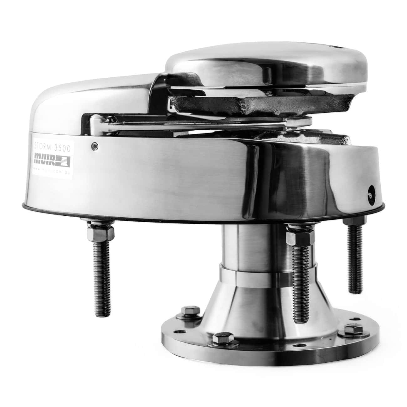Stainless steel marine azimuth thruster for vessel propulsion and steering.