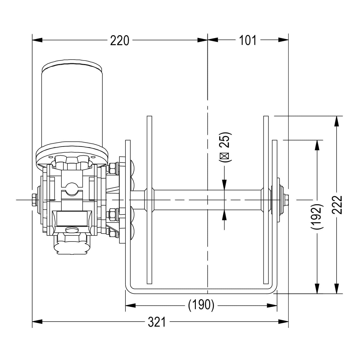 High-precision engineering technical drawing of a mechanical component from Muir Engineering, showcasing detailed dimensions.