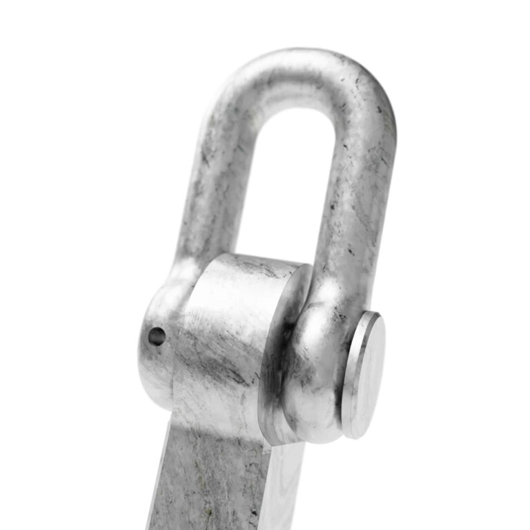 Industrial metal shackle for lifting and rigging, durable and high-strength hardware.