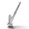 Modern industrial clamp made of polished marble with metal pin for engineering applications. / Danforth Anchor