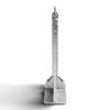 Polished marble stair post with eyelet detail for decorative architectural applications.