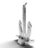 Polished metal anchor sculpture representing engineering innovation in maritime design. / Hall Anchor