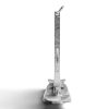 Stainless steel toilet brush holder with handle, modern bathroom cleaning accessory.