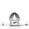 Modern wooden sled with sleek design, used for winter recreation and snow activities.