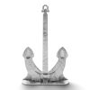 Polished marble anchor sculpture for maritime-themed decor.