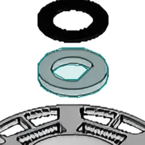 D’ Washer VR600 – 1 1/4 X 3/4 X 5MM (part P231002) highlighted on the Muir VR600 exploded view
